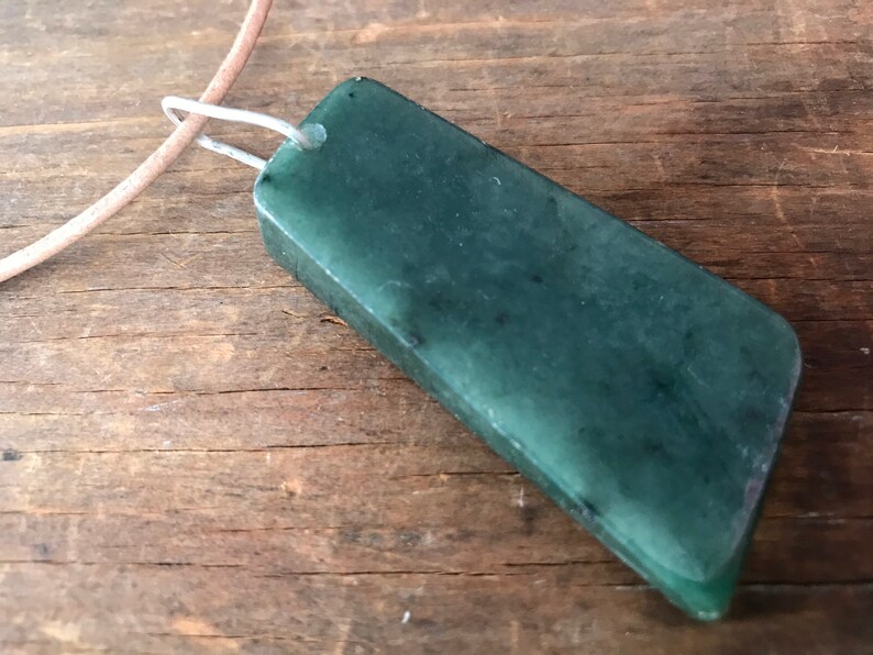 Australian Jade Pendant on leather cord.