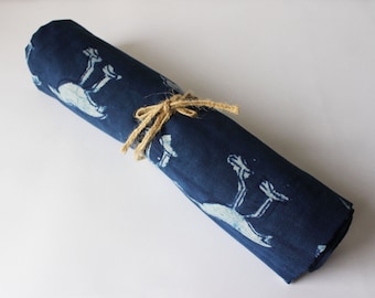 The sparrow print Indigo cotton