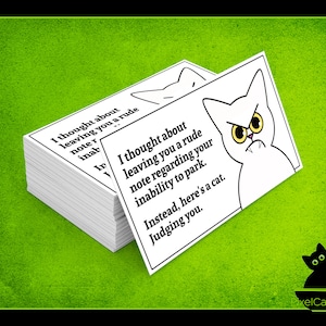 Cartes de vœux drôles de pare-brise de | Chat jugeant, Cadeau pour bâillon impertinent, Non offensant, Bas de Noël