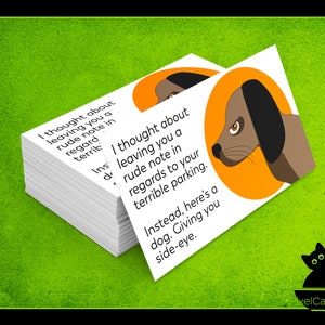 Chien impertinent : mauvaises cartes de stationnement hilarantes - Restez dans les files d'attente, cadeau de bâillon peu offensant et articles de Noël