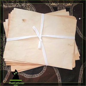 Papier à thé teint à la main - Variété en petits lots, 20 feuilles, format lettre, journaux indésirables, vintage, scrapbooking, journal d'art, imprimable