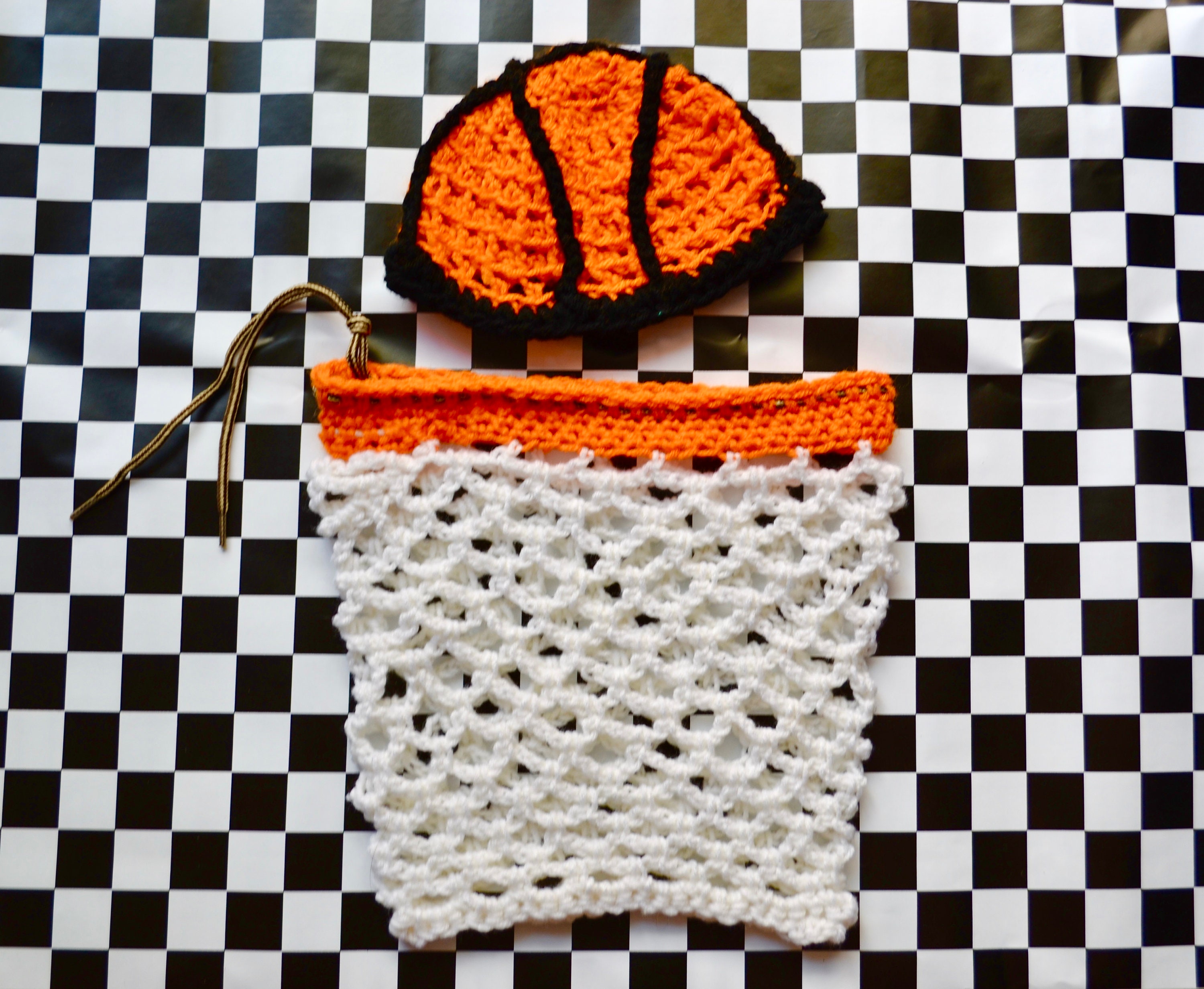 Newborn Baby Crochet Basketball Hat and Net Cocoon Basketball Etsy