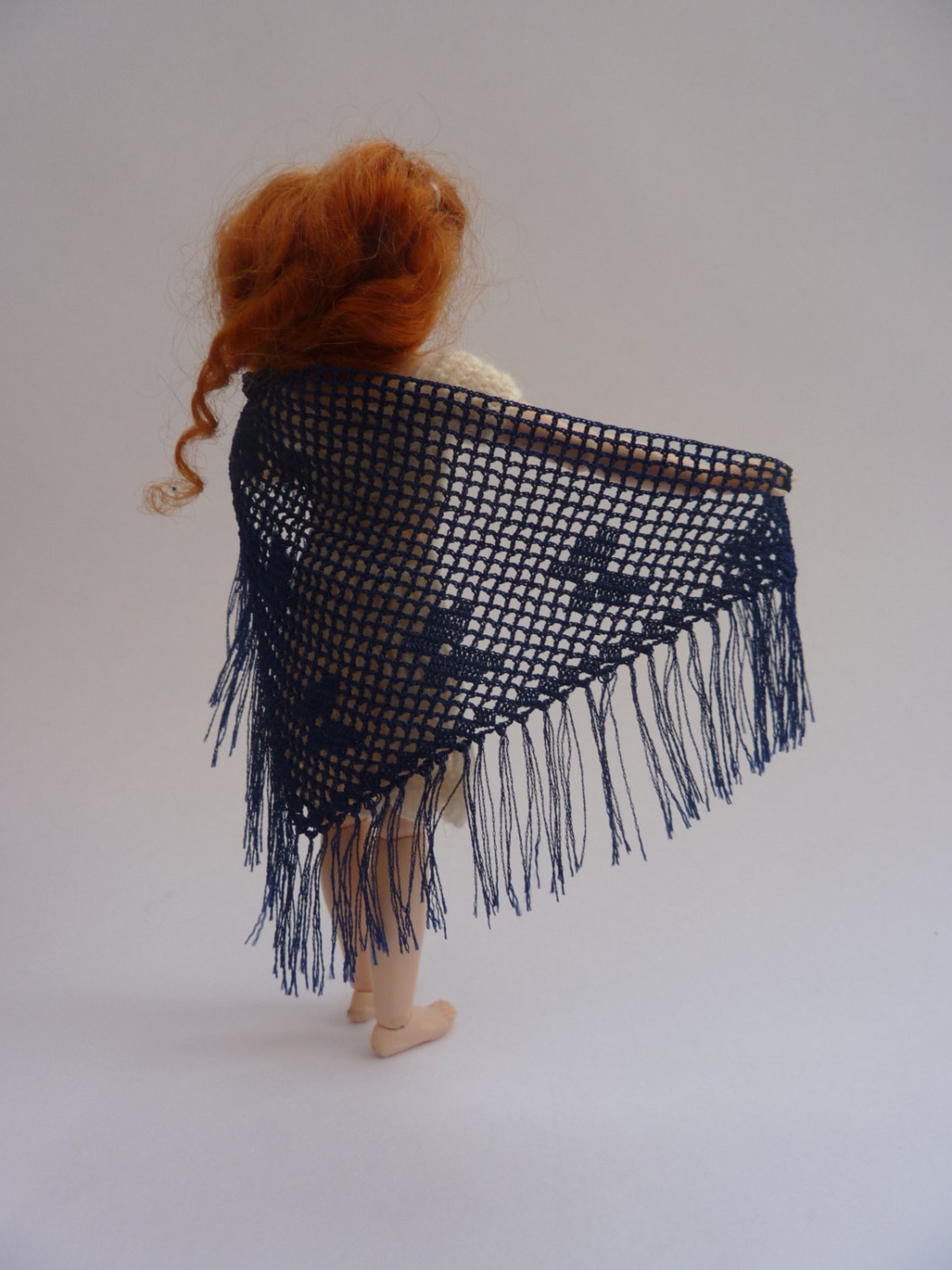 Dollhouse miniature crochet shawl for dollhouse doll Etsy