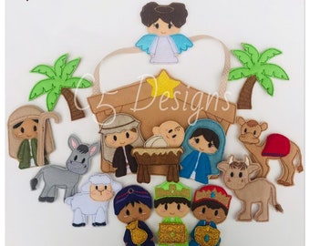 ITH Digital Embroidery Design - Nativity Finger Puppet Set - 4X4 Hoops and Larger - Digital Instant Download - Many Formats