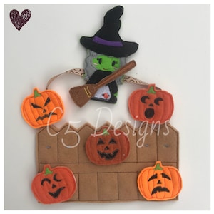 ITH Digital Embroidery Design - Five Little Pumpkins Finger Puppet Set - 4X4 Hoops and Larger - Digital Instant Download - Many Formats