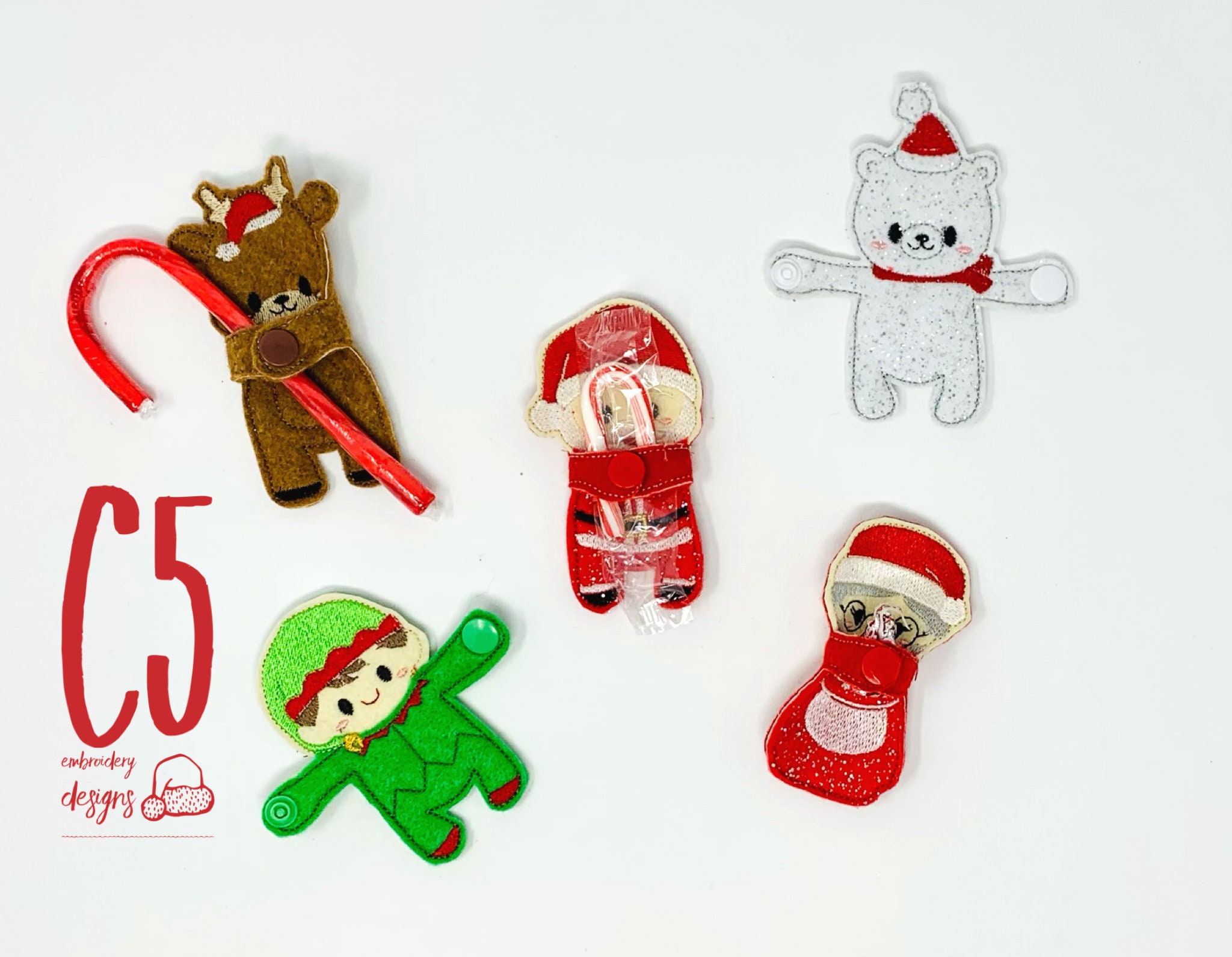 ITH Digital Embroidery Design Christmas Huggers 4X4 Hoop Etsy