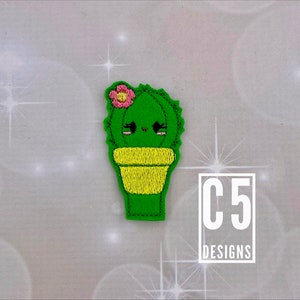 ITH Digital Embroidery Design - Cactus Flower Pencil Topper - 4X4 Hoop e Larger - Download istantaneo digitale - viene fornito in molti formati