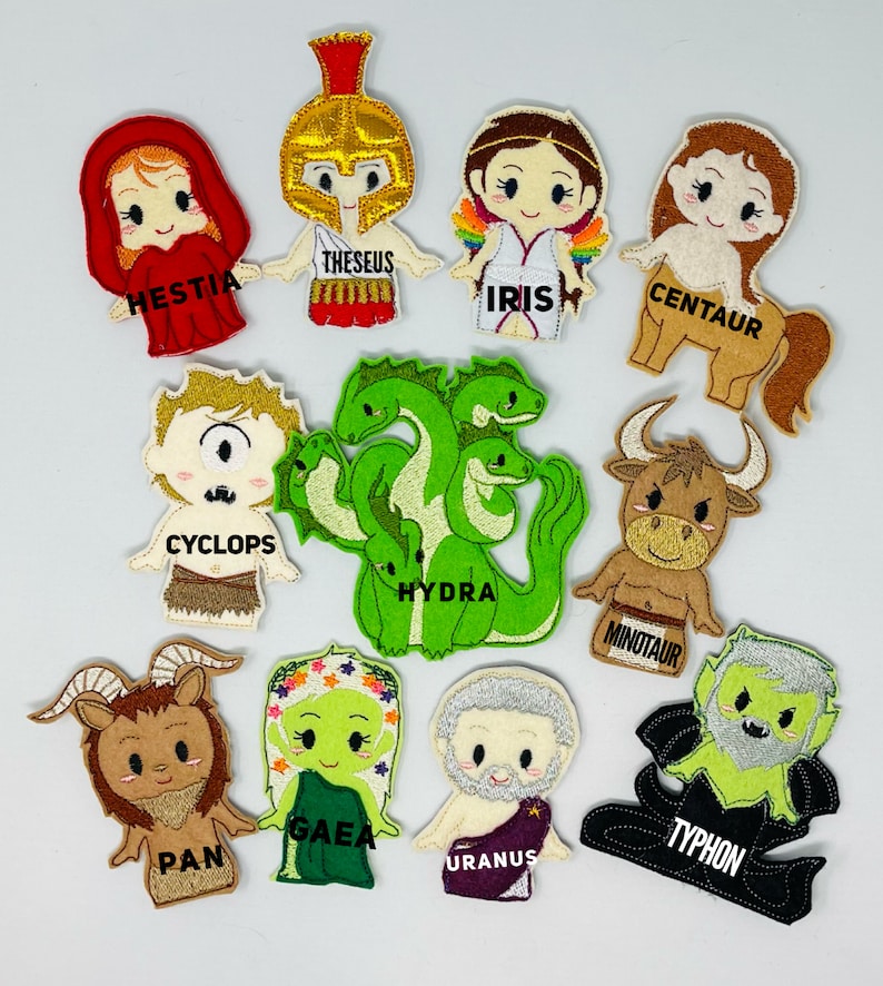 ITH Digital Embroidery Design Greek Gods Finger Puppet Set 3 Etsy