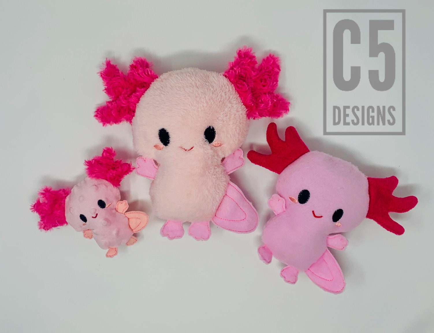 ITH Digital Embroidery Design Axolotl Stuffie 4X4 Hoop and | Etsy