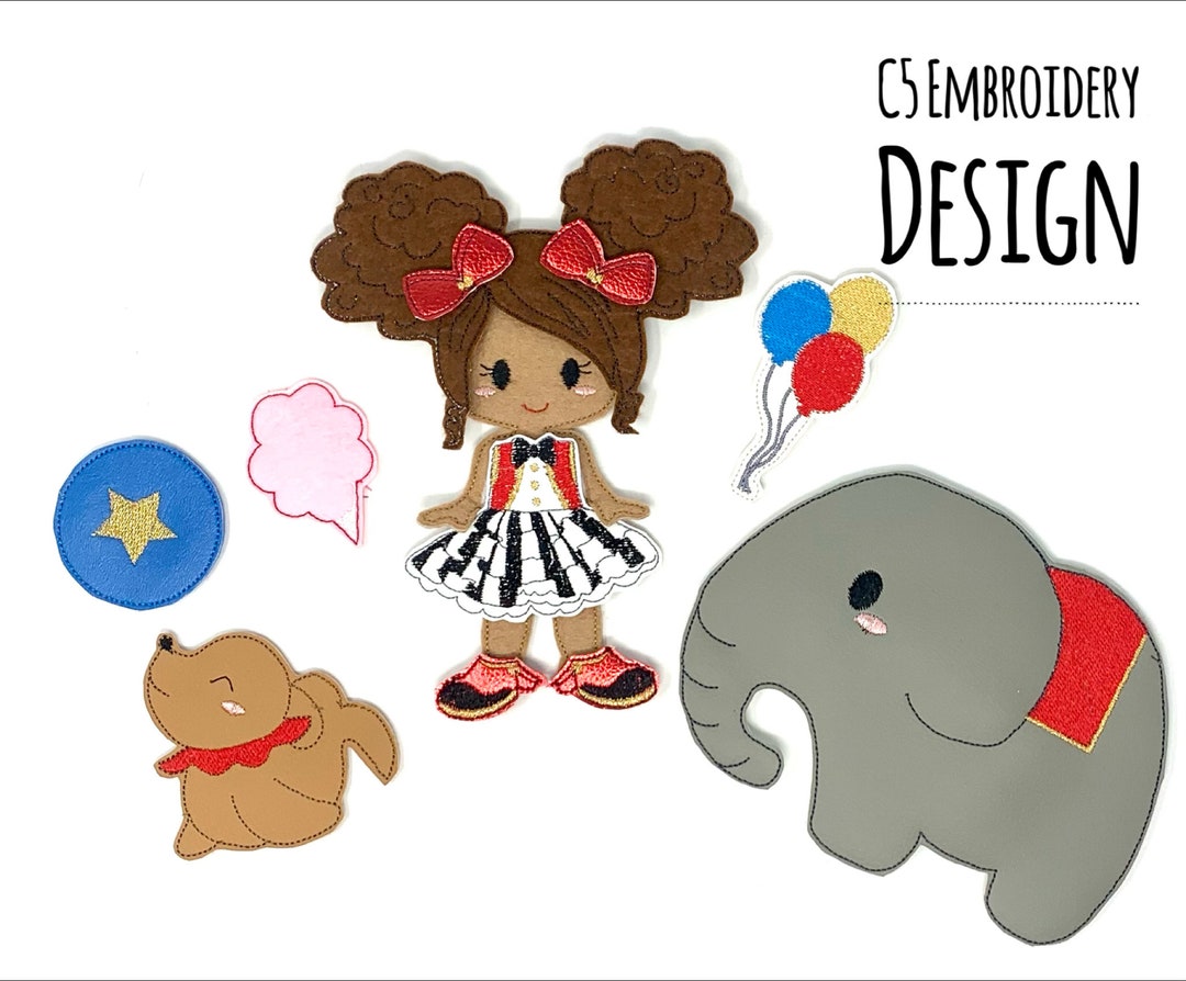 5x7 HOOP ONLY - ITH Digital Embroidery Design - 5x7 Felt Dress up ...