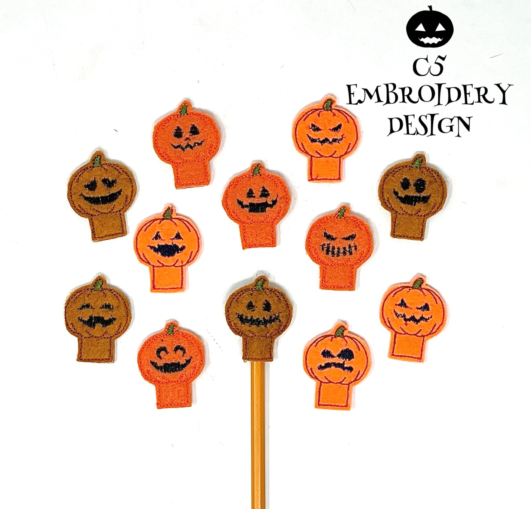 ITH Digital Embroidery Design Pumpkin Expressions Pencil - Etsy