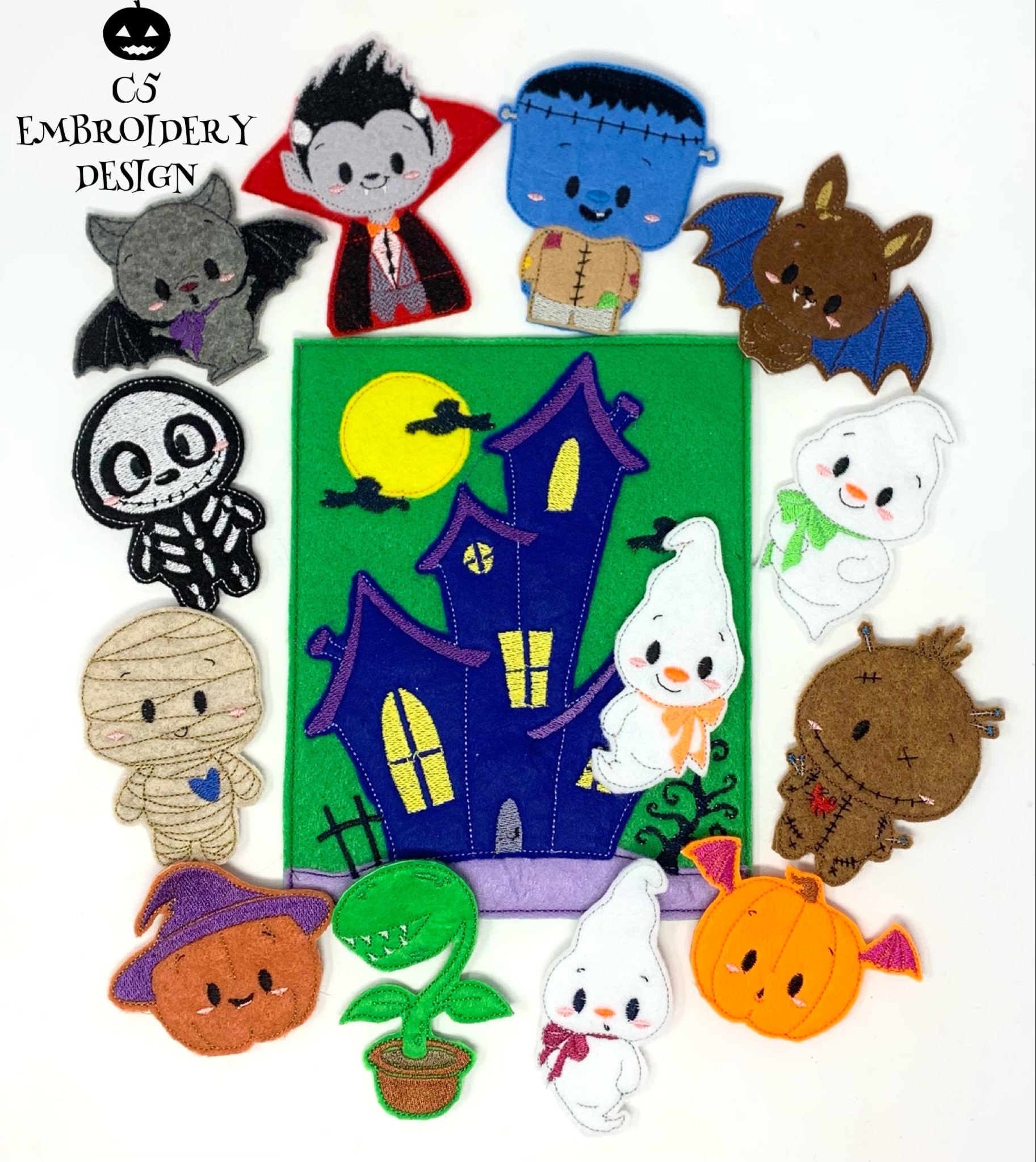 ITH Digital Embroidery Design Halloween Monsters Finger - Etsy