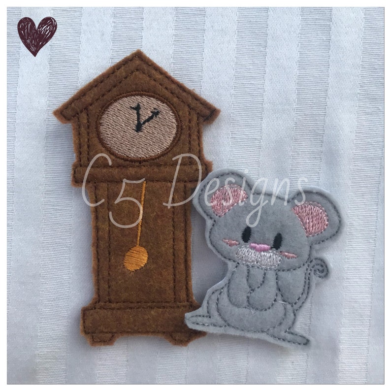 ITH Digital Embroidery Design Hickory Dickory Dock Finger Etsy