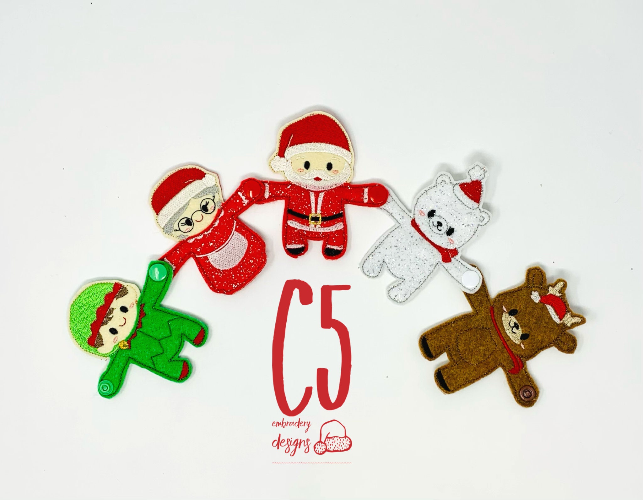 ITH Digital Embroidery Design Christmas Huggers 4X4 Hoop Etsy