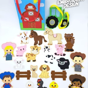 ITH Digital Embroidery Design - On the Farm Finger Puppet Set - 4X4 Hoops and Larger - Digital Instant Download - Farm Animals