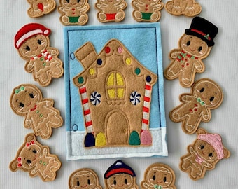 ITH Digital Embroidery Design - Gingerbread Family Finger Puppet Set - 4X4 Hoops and Larger - Digital Instant Download - Many Formats
