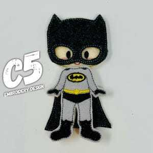 4X4 HOOP ONLY - ITH Digital Embroidery Design - 4X4 Felt Dress Up Bat Boy Doll - 4X4 Hoop and Larger - Instant Download