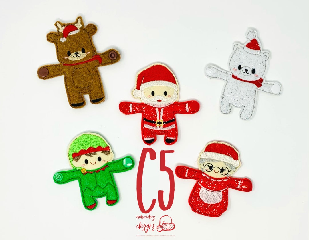 ITH Digital Embroidery Design Christmas Huggers 4X4 Hoop and Larger