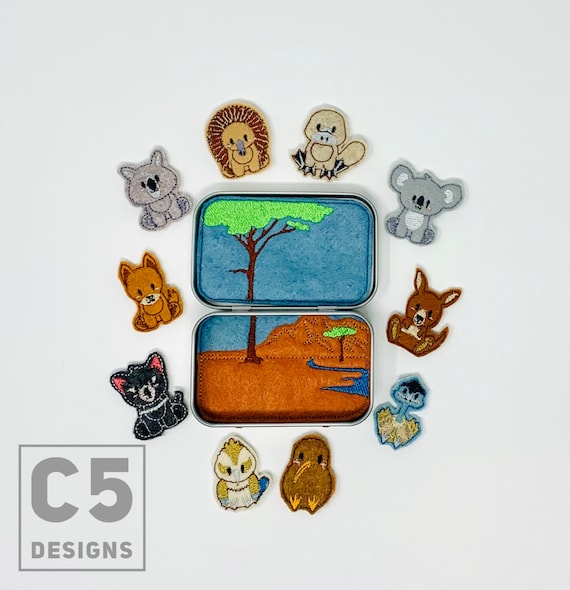 ITH Digital Embroidery Design - Australian Animals Tin Set -  Felties