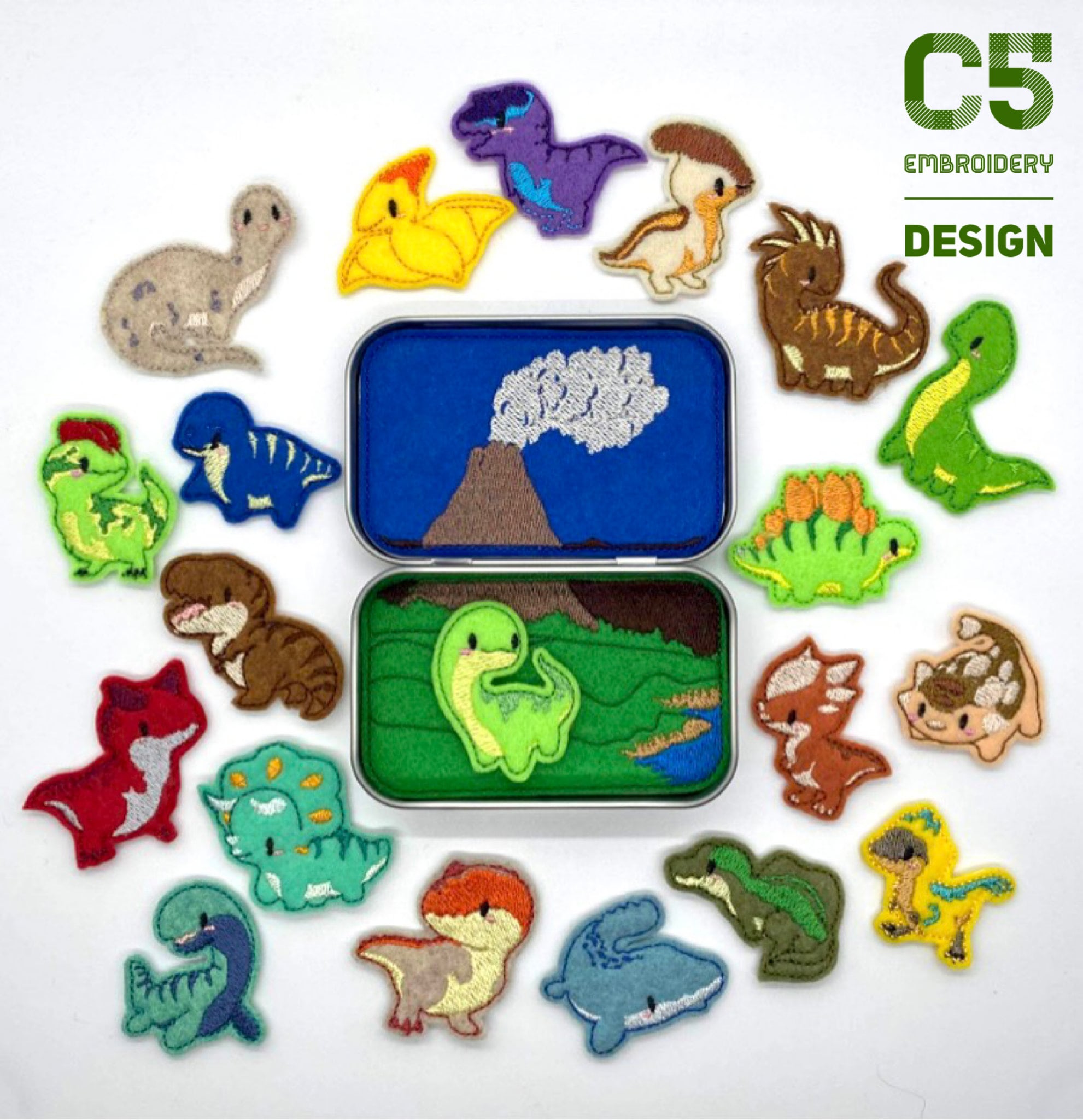 ITH Digital Embroidery Design Dinosaur Tin Set Felties - Etsy India