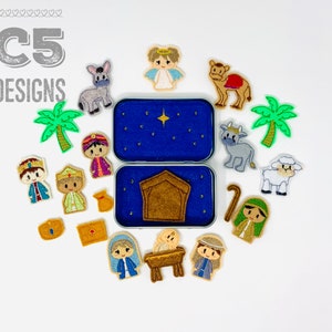 ITH Digital Embroidery Design - Nativity Tin Set -  Felties