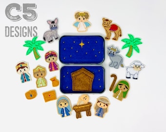 ITH Digital Embroidery Design - Nativity Tin Set -  Felties