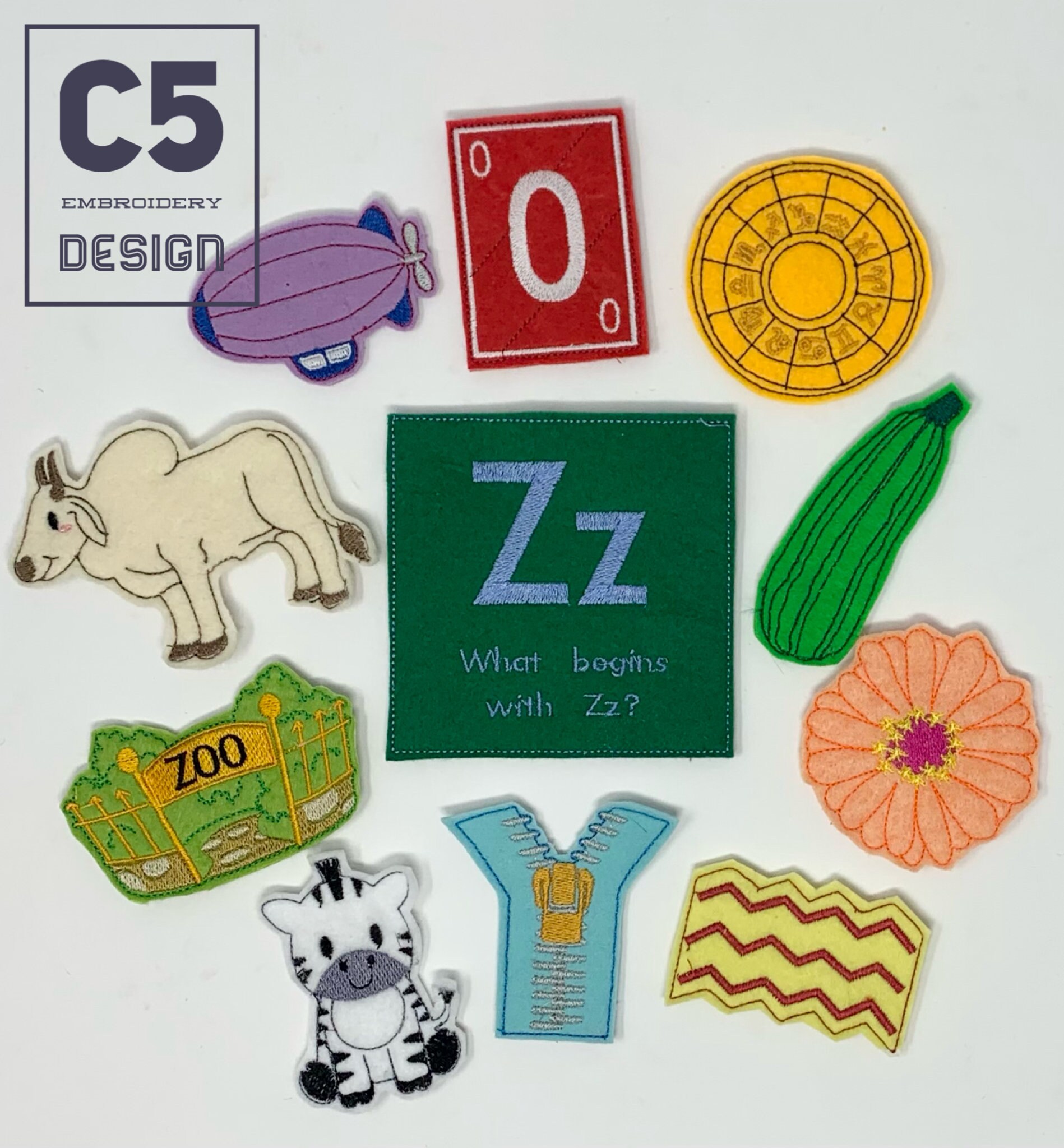 ITH Digital Embroidery Design - "Z" Alphabet Finger Puppet …