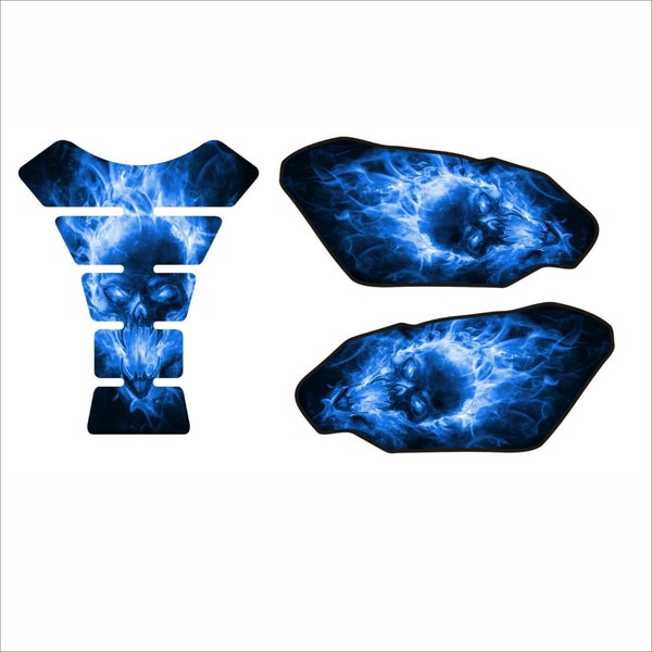 Motorcycle Gas Tank Pad Skull Etsy