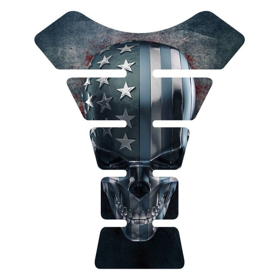 Motorcycle Tank Pad Protector American Skull for Suzuki Etsy