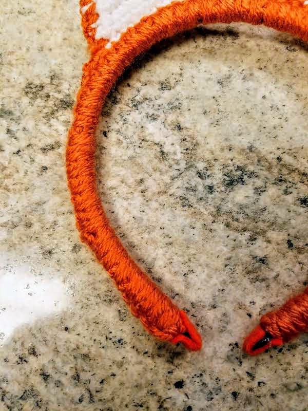 Fox / Headband / Crochet / Handmade / Dress up / Skinny / Orange / Ears / Animal - Thumbnail 2