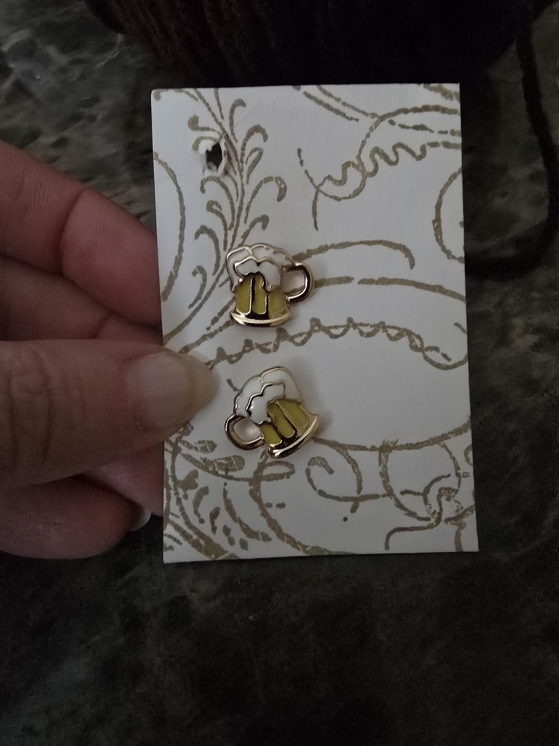 Beer Stud Earring / acrylic / nickel free / stud / beer / beverage - Thumbnail 2