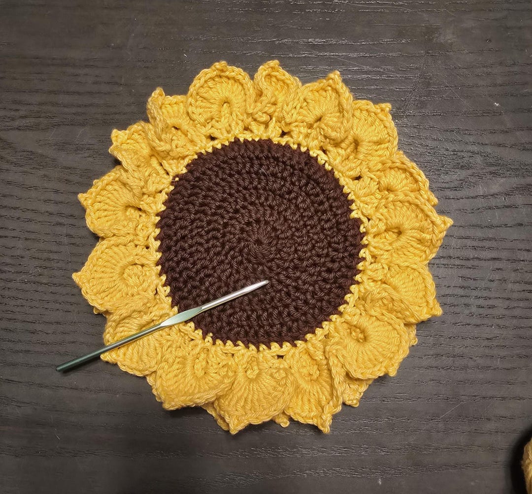 Slow Cooker Flower Pattern Sunflower Potholder Pattern: Kitchen Trivet (digital Download) - Etsy