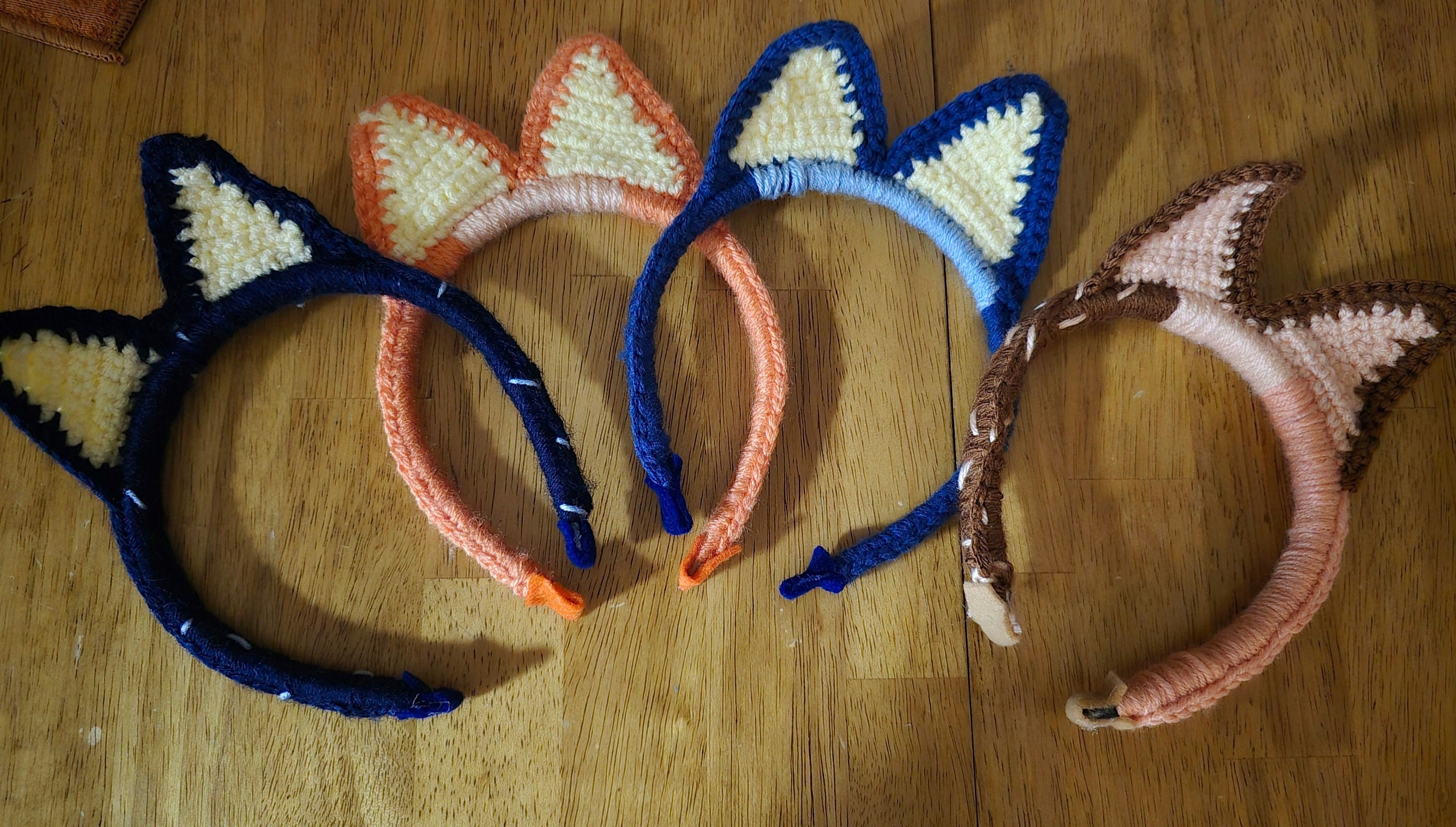 Dog Ear Headband / Blue dog / Children's dress-up / headband / crocheted / handmade / Australian / Heeler / blue / orange / gray / Bluey