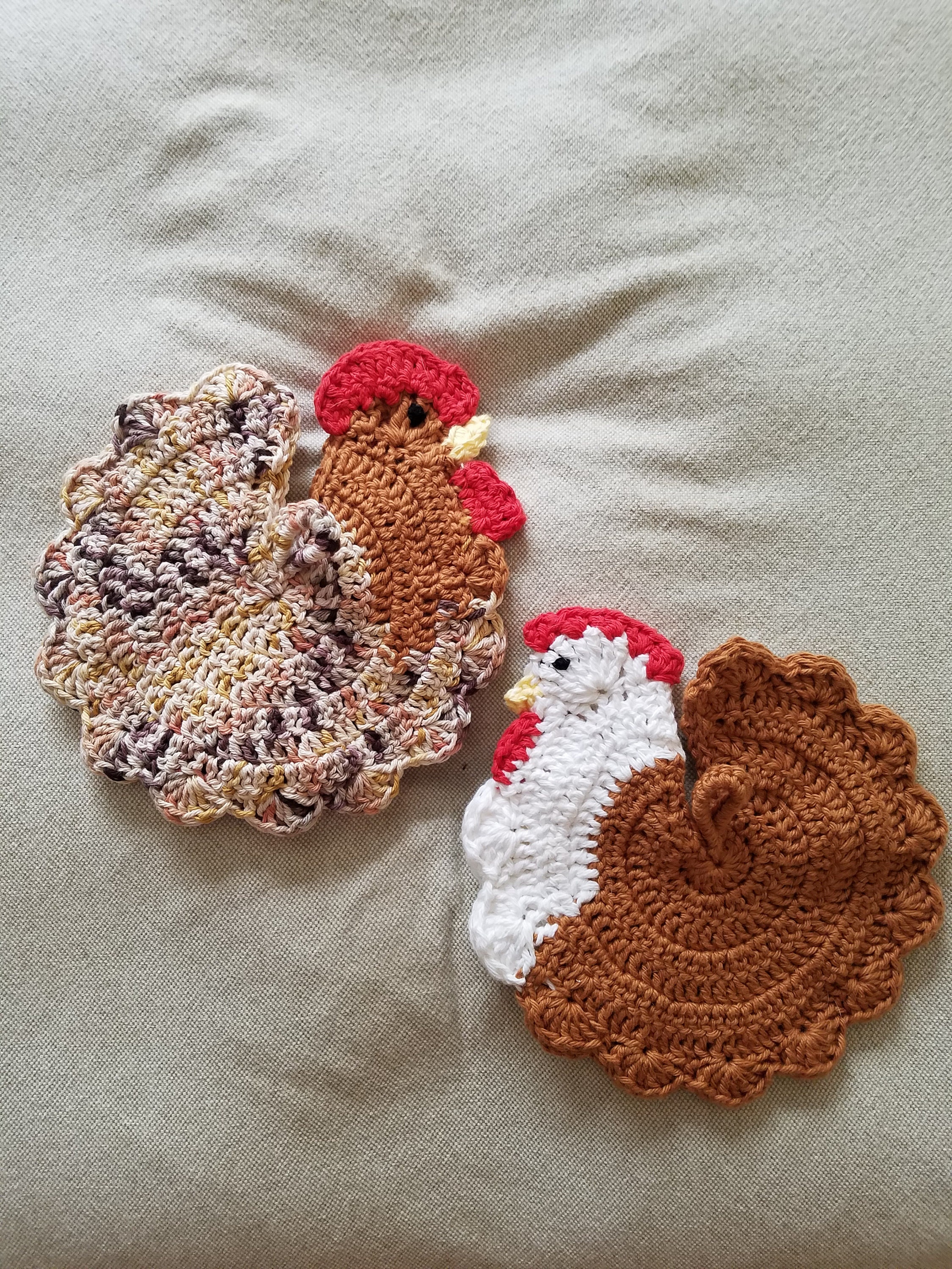 Rooster Potholder /  hot pad / kitchen / decor / cotton / yarn / crochet / handmade - Thumbnail 2