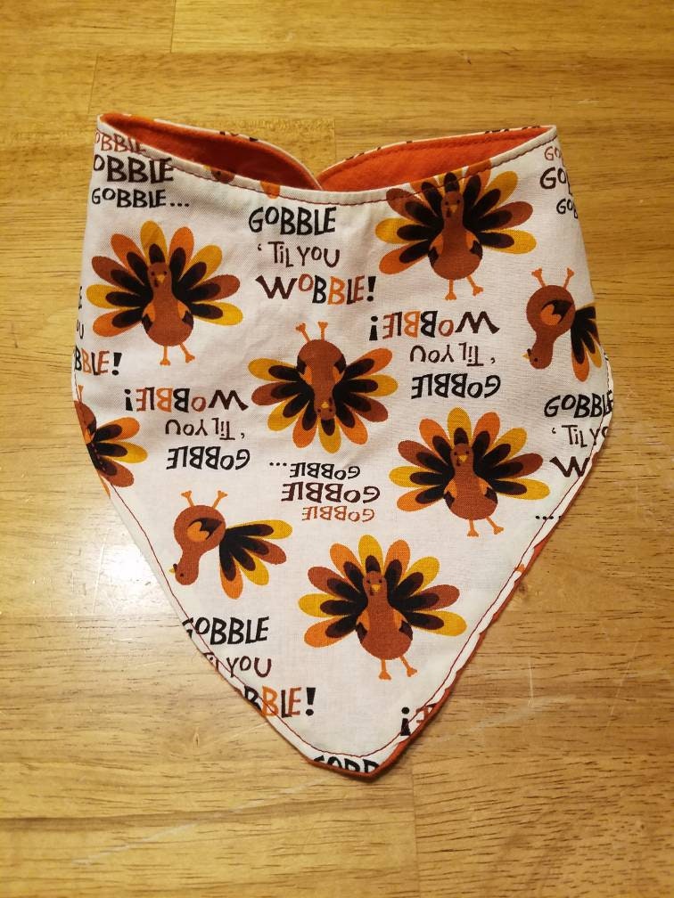 Gobble Baby Bib / Gobble Till you Wobble / Turkey / Thanksgiving / baby / bib / bandana / orange
