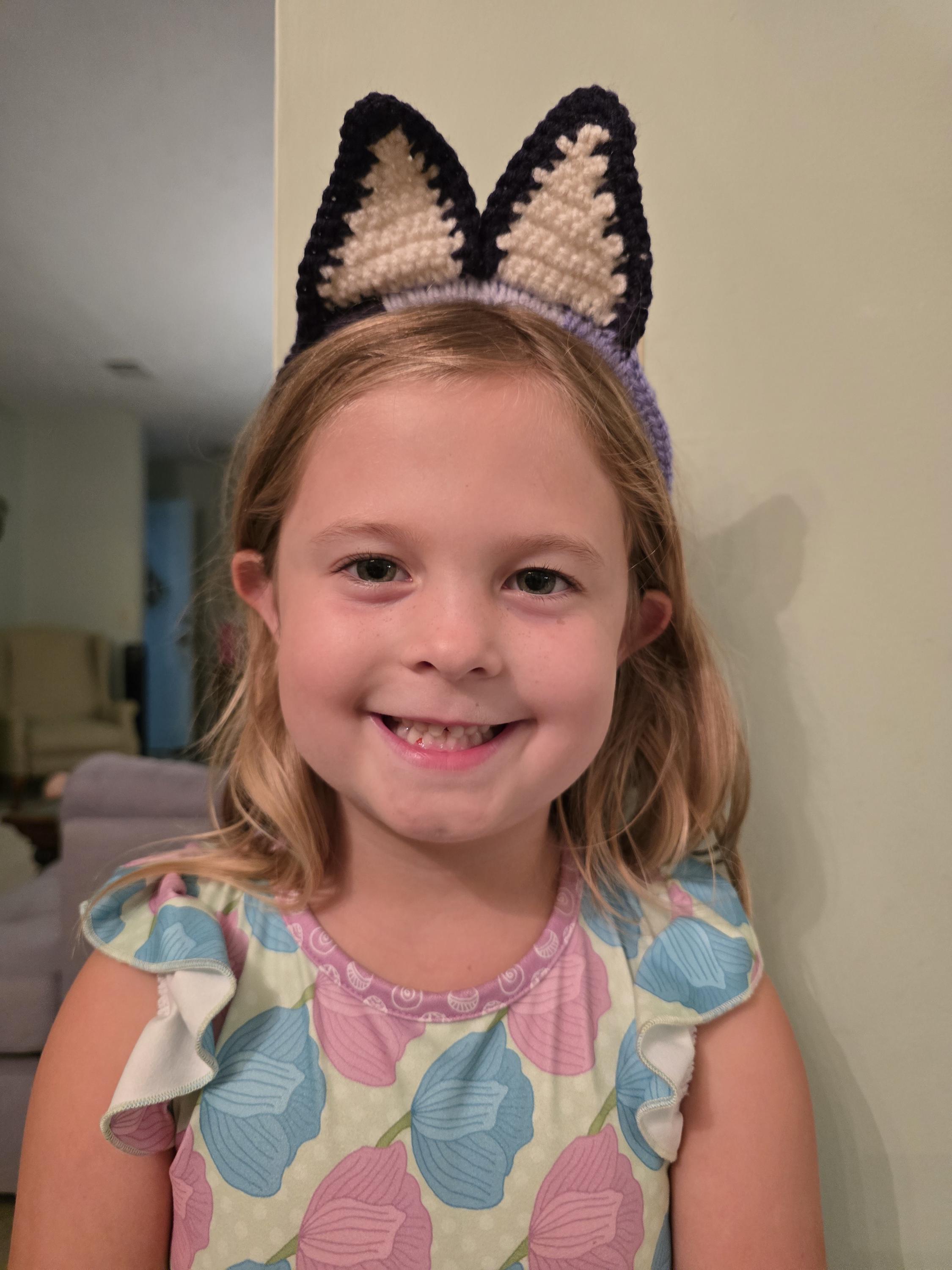 Dog Ear Headbands "Cousins" /Children dress-up / headband / crocheted / handmade / Australia / Heeler / blue / muffin / socks / gray / Bluey - Thumbnail 3