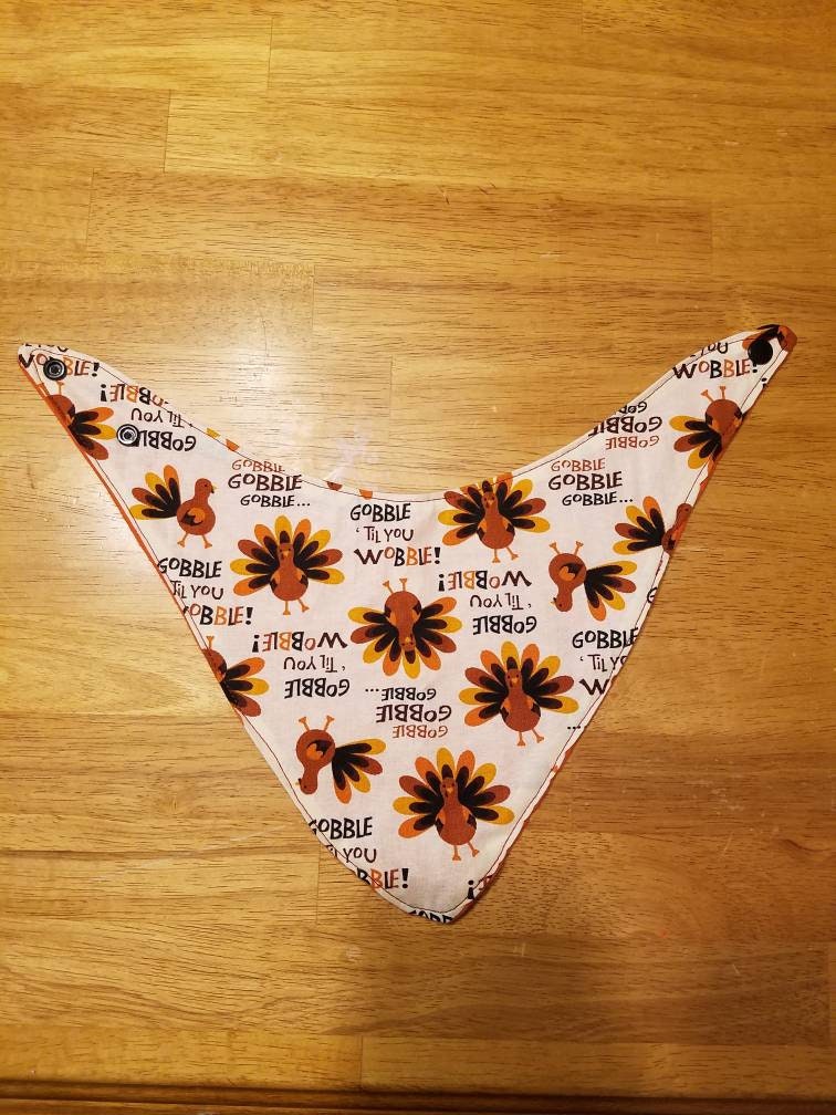 Gobble Baby Bib / Gobble Till you Wobble / Turkey / Thanksgiving / baby / bib / bandana / orange - Thumbnail 5
