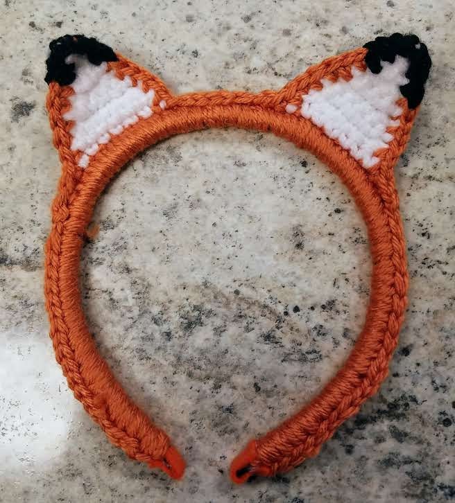Fox / Headband / Crochet / Handmade / Dress up / Skinny / Orange / Ears / Animal