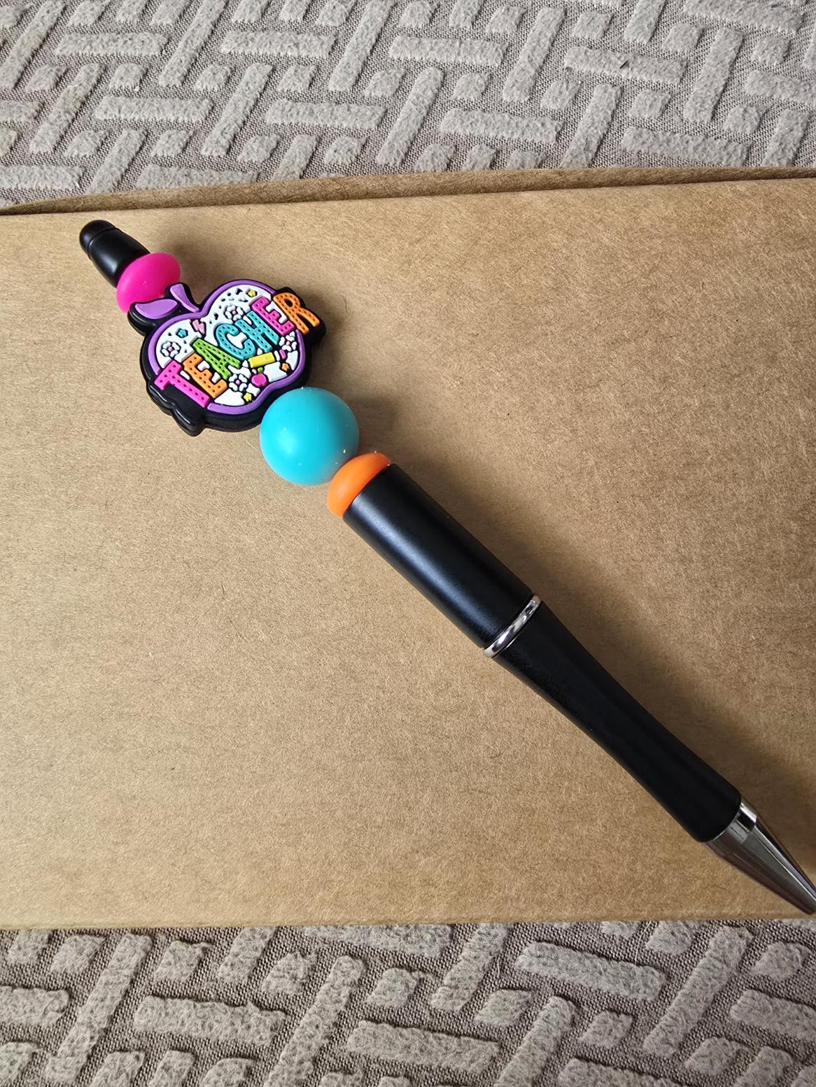 Stylo pédagogique perlé : Stylo à bille en silicone Apple