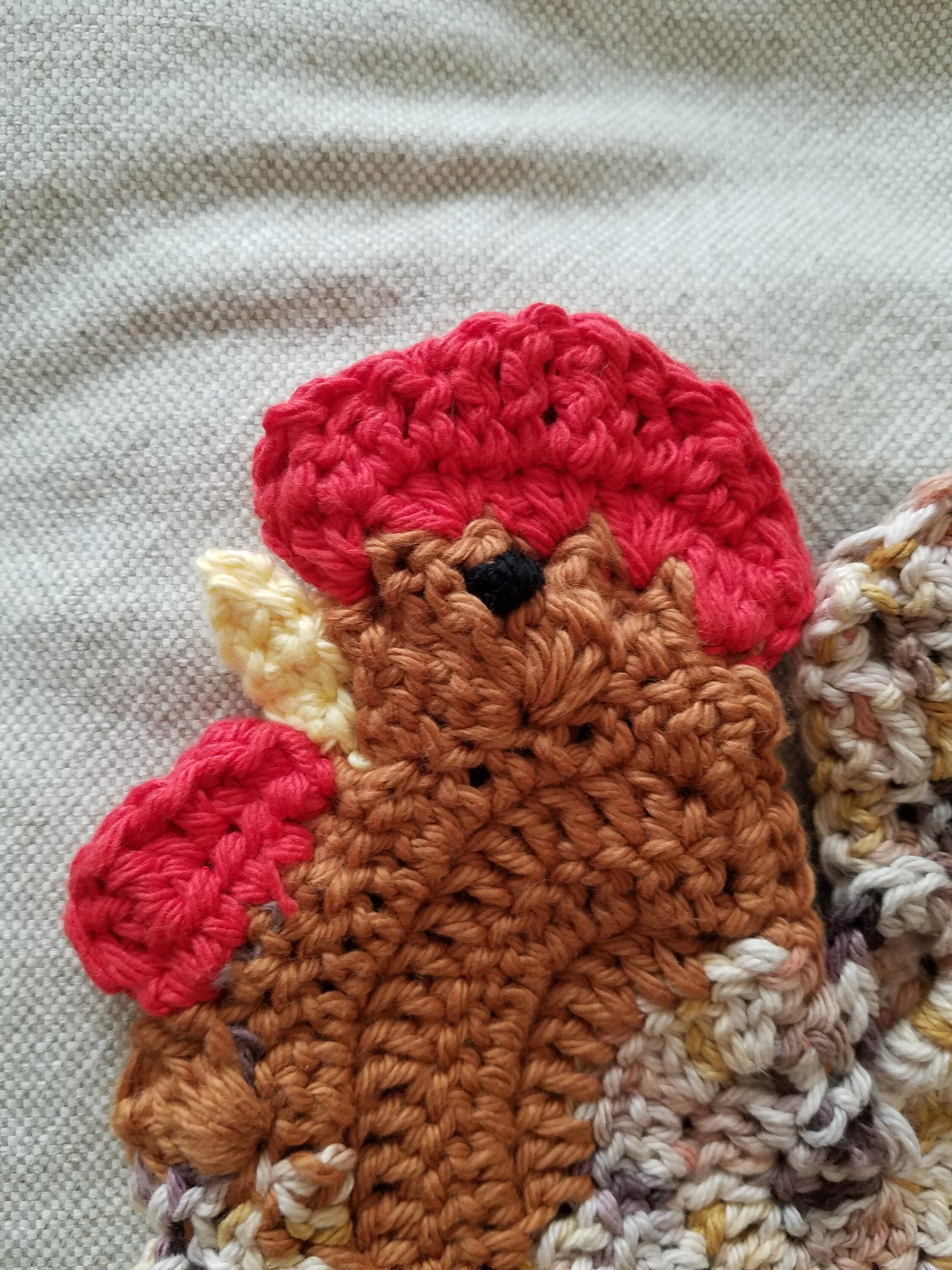 Rooster Potholder /  hot pad / kitchen / decor / cotton / yarn / crochet / handmade - Thumbnail 3