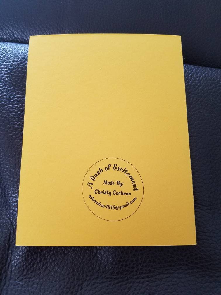 Sunflower Thanks a bunch card \ trellis \ handmade \ yellow \ sunflower \ hand stamped \ embossed - Thumbnail 6