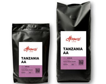 Freshly Roasted Tanzania AA Premium Coffee Smooth Arabica 100% Coffee Beans UK made & family run - Flavour notes: Cocoa, Peach, Creamy