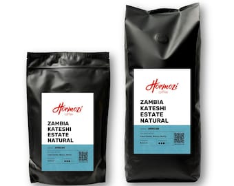 Freshly Roasted Coffee | Zambia Kateshi Estate Natural | Smooth 100% Arabica Ground Coffee Beans UK Made | Lime Candy, Boozy, Nutty