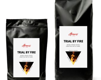 Freshly Roasted Coffee Beans Trial by Fire Blend Origin Coffee Beans UK made family run - Flavor Notes: Warm, Spiced, Caramel