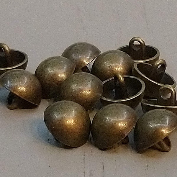 Brass Buttons, 12mm (1/2"), 15mm (5/8"), 20mm (3/4") or 25mm (1") Dome Shank Buttons - Choice of Pack Sizes