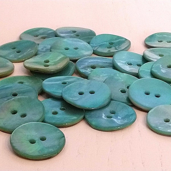 15mm, 20mm, 23mm or 28mm Turquoise Buttons, Mother of Pearl Buttons - Choice of Pack Size