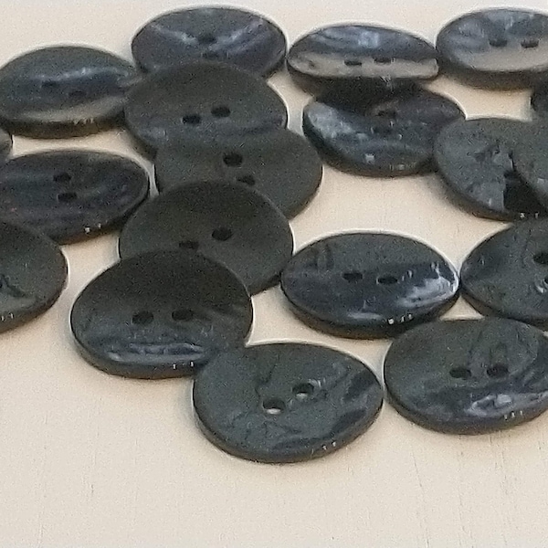 11mm, 15mm, 20mm or 28mm Black Mother of Pearl Buttons - Choice of Pack Size