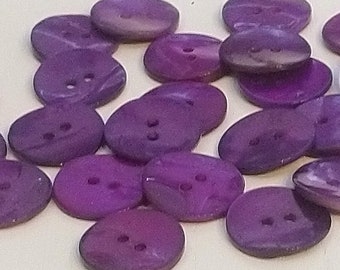 20mm, 15mm or 11mm Purple Mother of Pearl Buttons - Choice of Pack Size