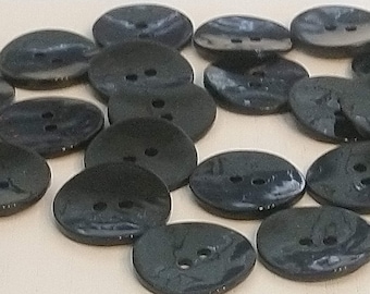 11mm, 15mm, 20mm or 28mm Black Mother of Pearl Buttons - Choice of Pack Size