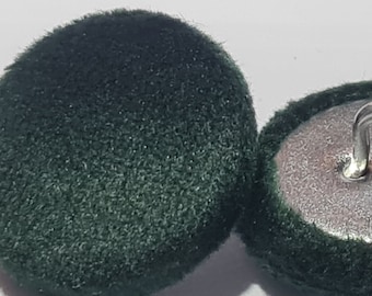 Pack of Dark Green Velvet Buttons, Shank back buttons or loop back buttons in various sizes, Upholstery Buttons, Sewing Buttons